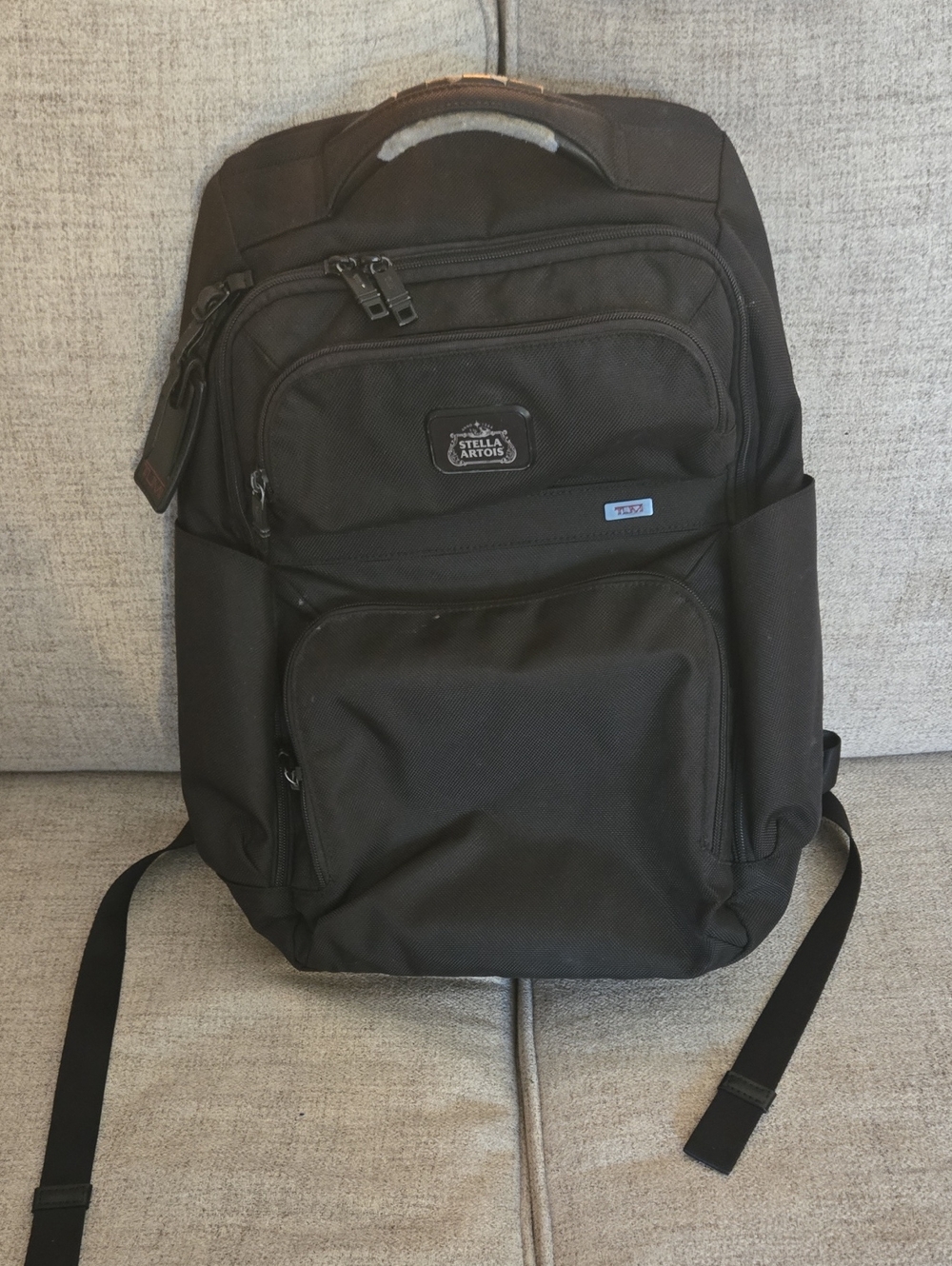 Tumi Black Men's Backpack with Multiple Front Pockets
